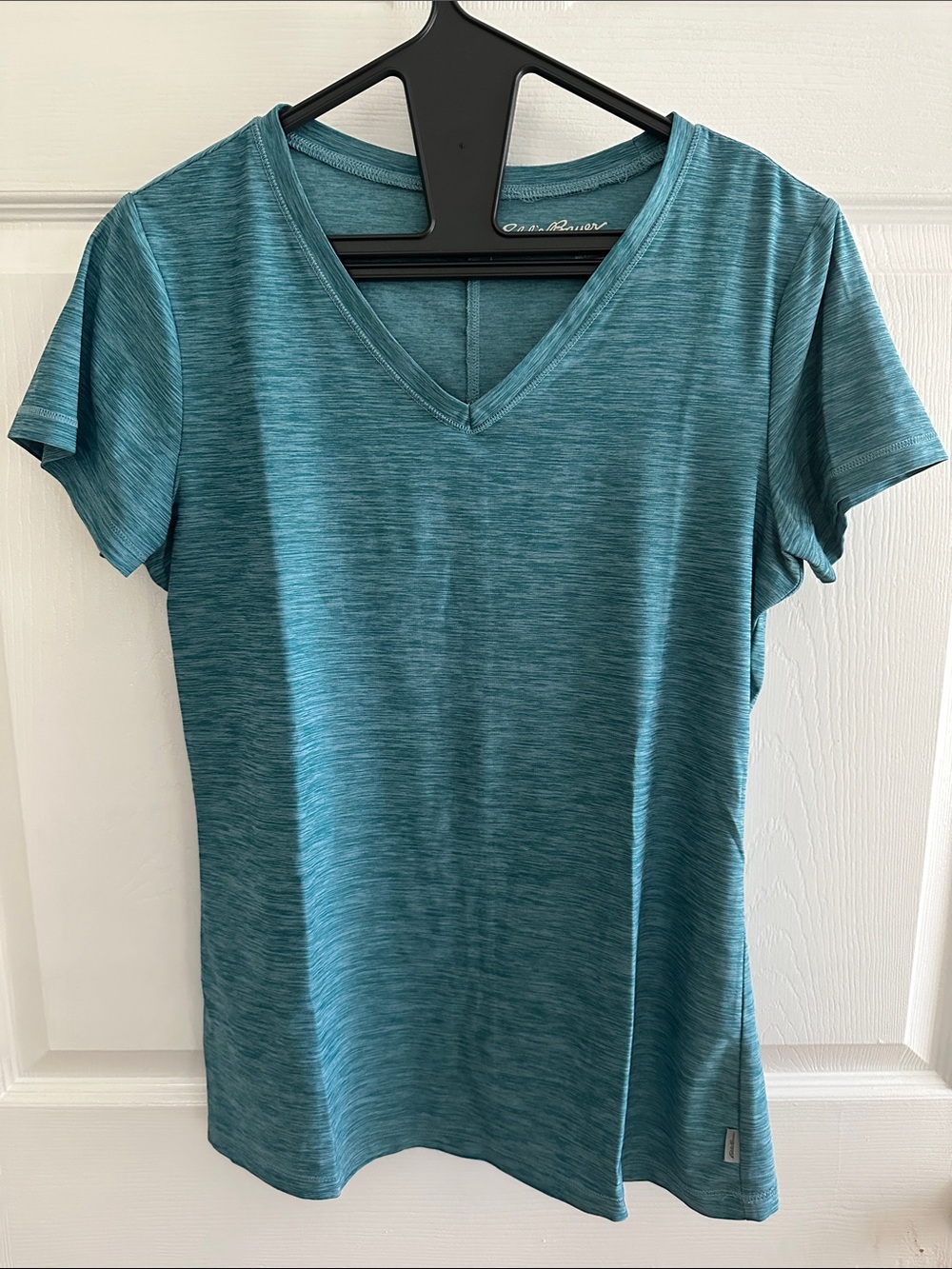 Eddie Bauer - Teal Heathered V-Neck Short Sleeve Tee